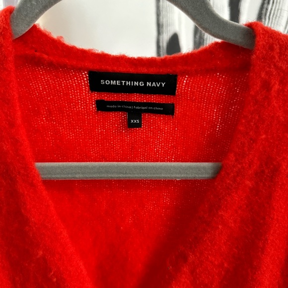 Something Navy branded knit. Bright red & faux wrap front. Alpaca wool. - Picture 7 of 7
